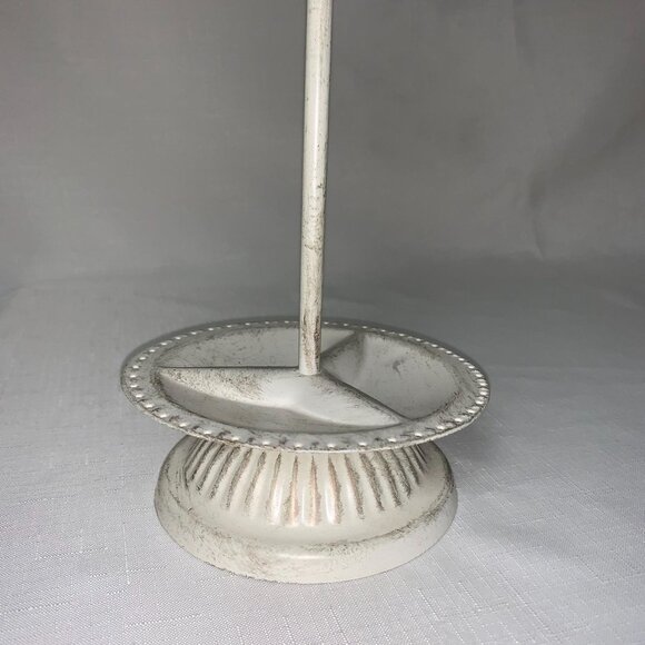 White Metal Jewelry Tree Holder With Accent & Swirl Design - Picture 4 of 8